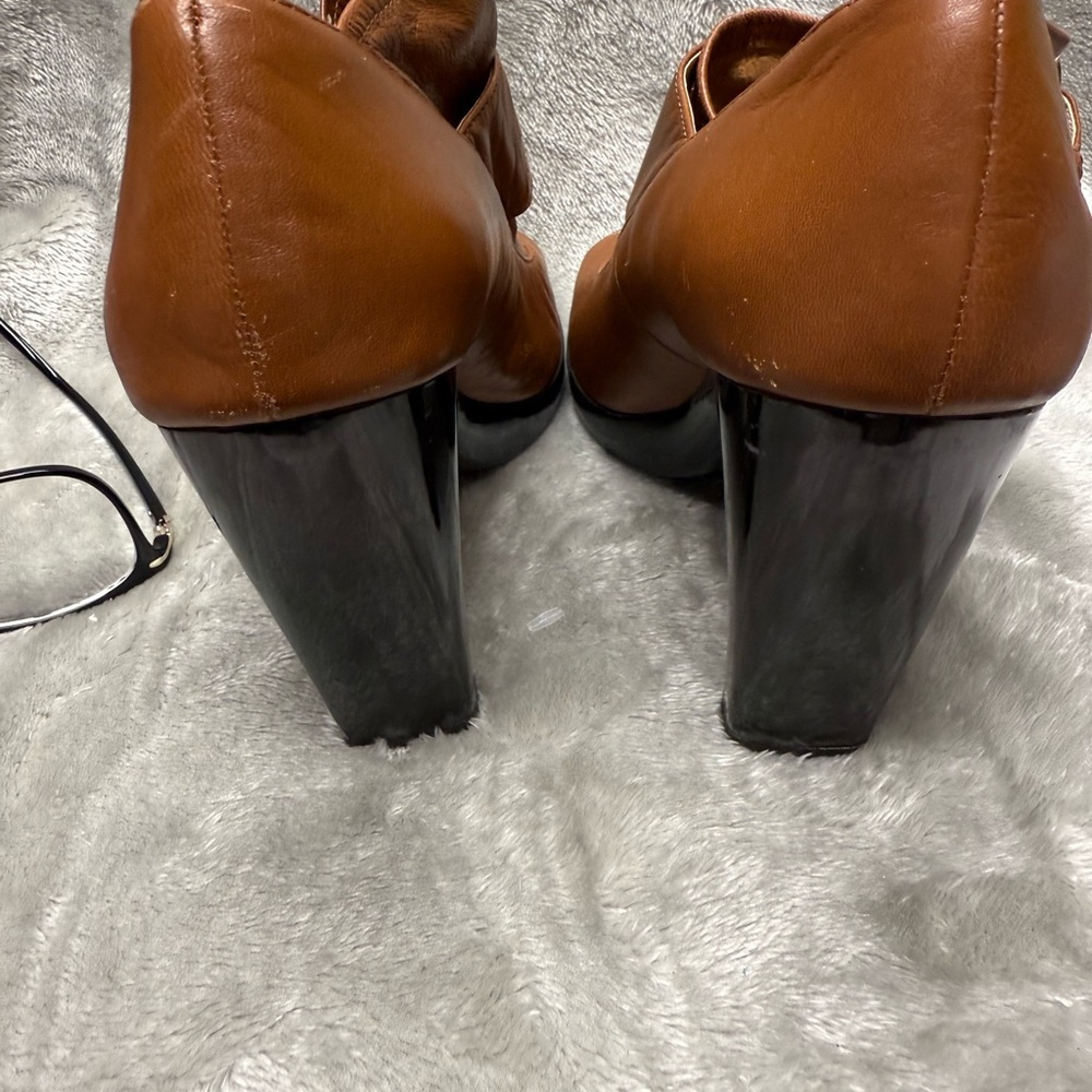 Michael Kors Tan Peep Toe Ankle Booties - Picture 14 of 16